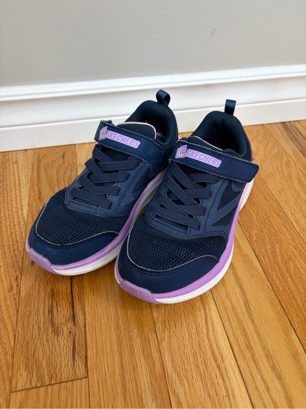 Skechers Kids Navy with Purple Accent Athletic Sneakers